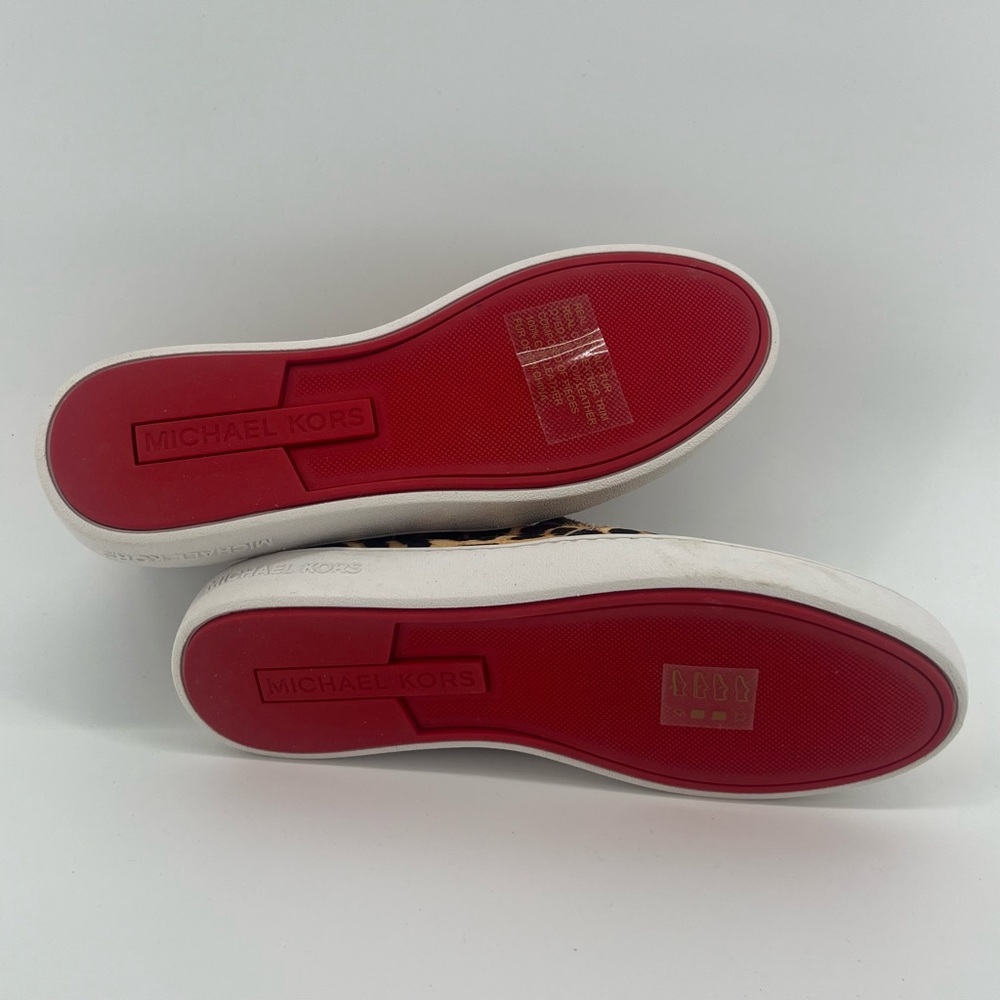 NEW Michael Kors Keaton Leopard Calf Hair Slip-On Sneaker Women’s Size 8 - Picture 8 of 9